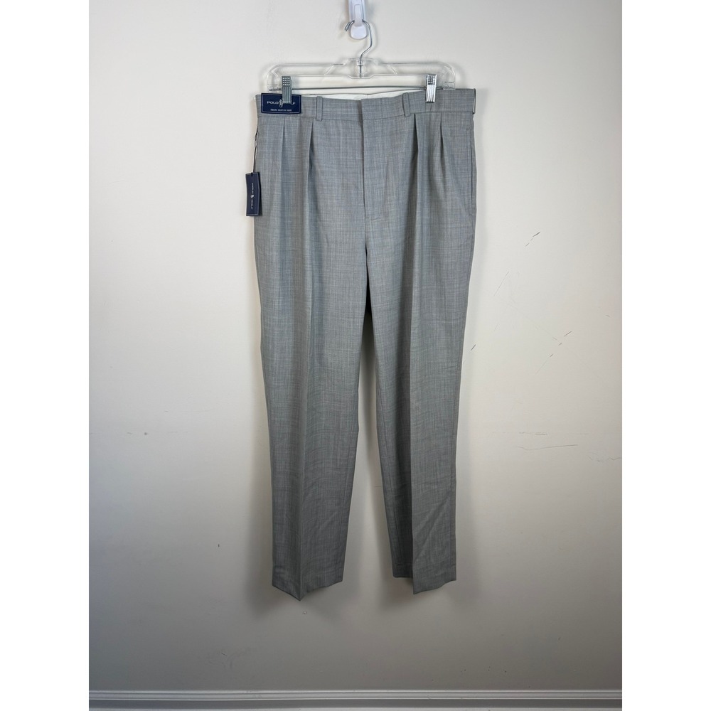 VTG Polo Golf Ralph Lauren Gray Wool Pleated Dress Beaton Pant 34R New